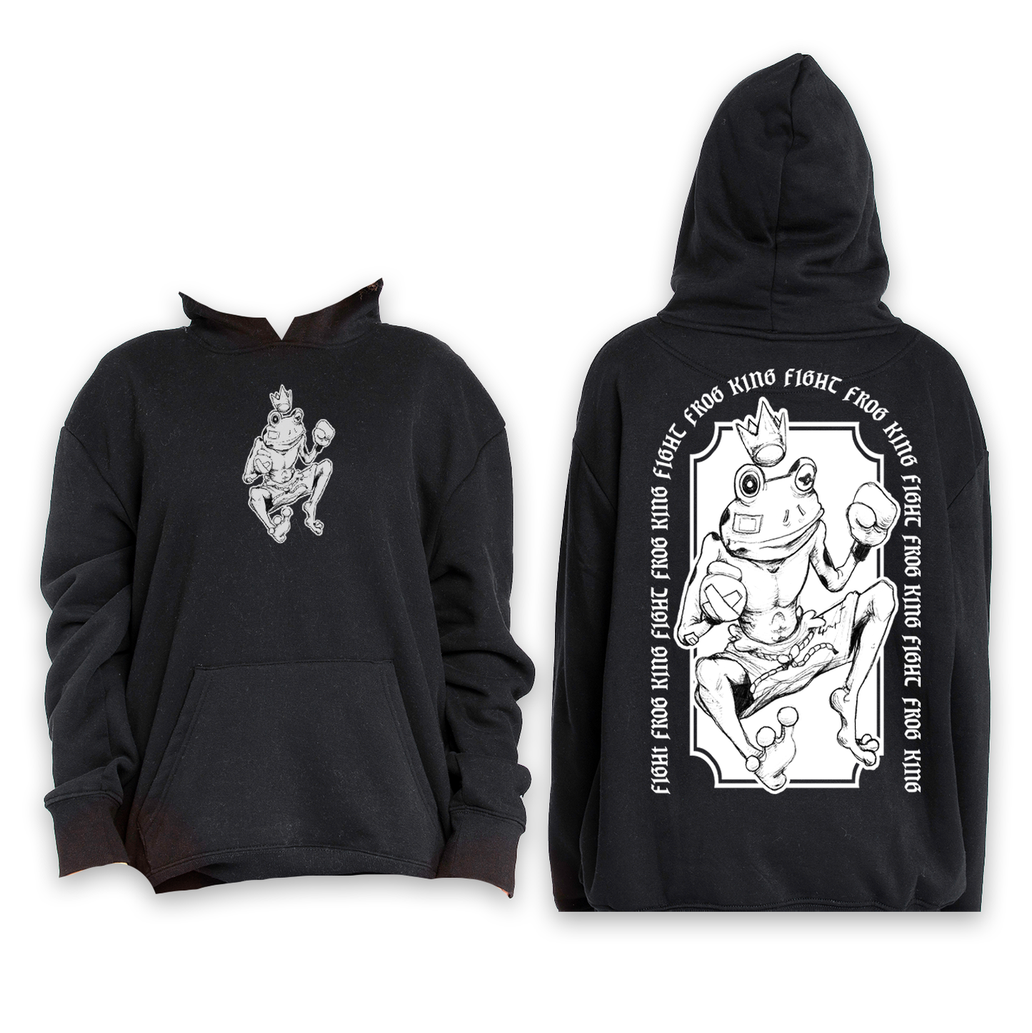FIGHT FROG KING HOODIE (BLACK) NOT SHAKAWEAR VERSION