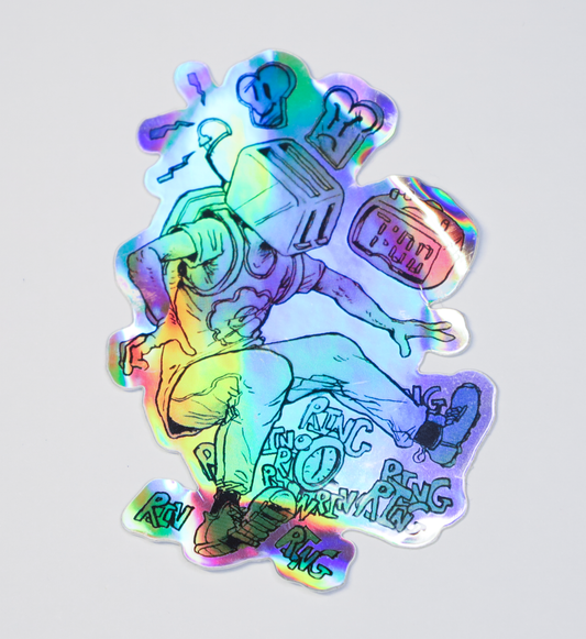 TOASTER MAN STICKER (Holographic)